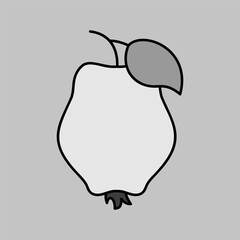 Quince isolated design vector icon. Fruit sign