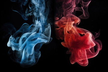 Fototapeta premium blue and red smoke liquid