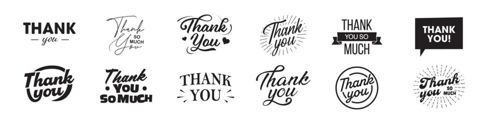 Thank You. Thank you lettering set.