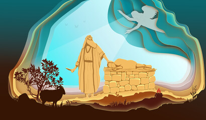 The Binding of Isaac. Paper art. Digital Art. Bible story. - 597415987