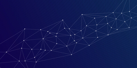 geometric background and connecting dots and lines. Global network connection. Digital technology with plexus background.
