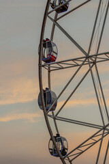 big ferris wheel at sunset