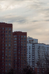Fototapeta premium panel house in moscow with windows
