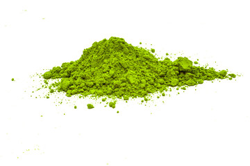Green matcha tea powder on png.
