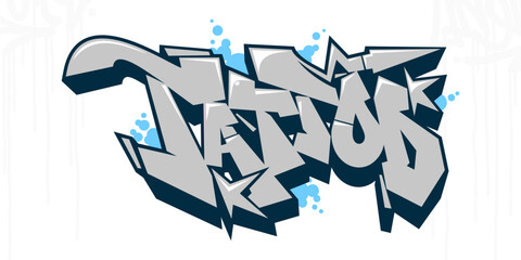 Abstract Urban Graffiti Street Art Word Tattoo Lettering Vector Illustration Template Element - obrazy, fototapety, plakaty