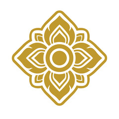 Fototapeta premium Line Thai art pattern vector on white background