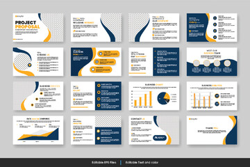 Project proposal  presentation template design or business presentation slide  design