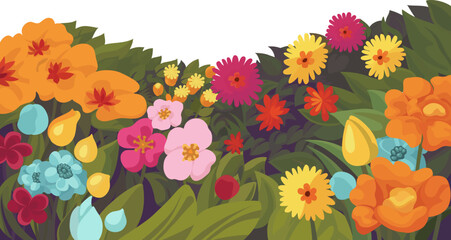 A beautiful illustration of a variety of colorful flowers
