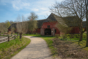 Fototapeta premium red barn in the countryside