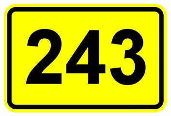 Illustration eines Bundesstraßenschildes der B 243 in Deutschland	