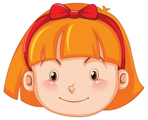 Cute girl face cartoon