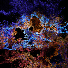 red and blue abstract