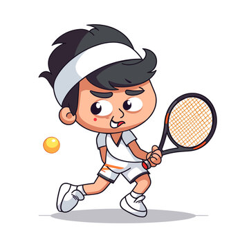 Tennis coach. Tennis Club. Tennis tournament. cartoon vector illustration. label, sticker, t-shirt printing