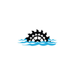 Water mill logo vector icon concept illustration design © Nuryadin
