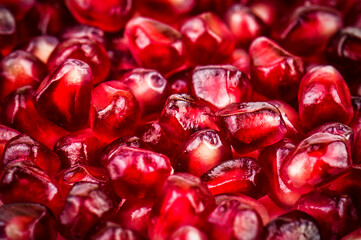 Sweet juicy garnet grains texture