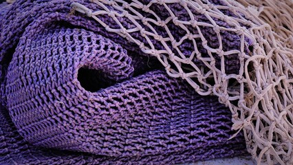 purple net stacked as background