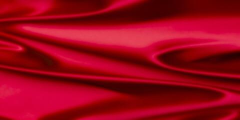 Fototapeta na wymiar Red silk texture - abstract background.