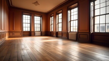 Obraz premium Empty modern room design, stock photo, real estate, room design, web design, interior, Generative AI