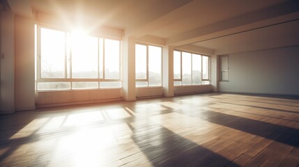 Obraz premium Empty modern room design, stock photo, real estate, room design, web design, interior, Generative AI