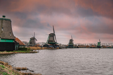 Fototapeta premium Zaanse Schans, Netherlands. March 27, 2023.