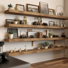 welcoming shelf arrangements created with generative AI software