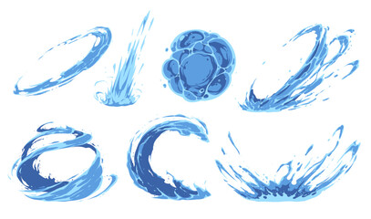 Water cartoon design elements on white background
