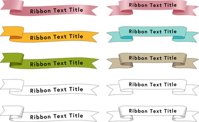 色々なスタイルのリボンタイトル枠セット