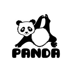Cute panda bear sign on white background. © Lenan