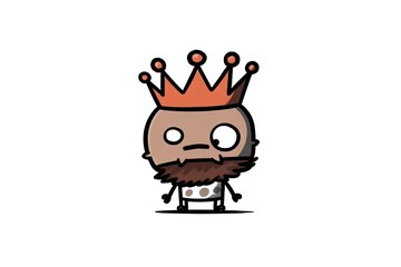 Naklejka premium cartoon character wearing a crown on his head with a smile on his face. Generative AI