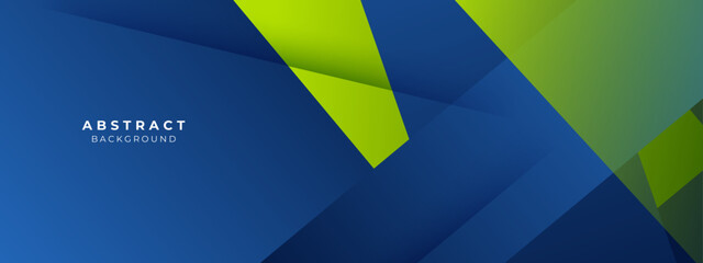 Abstract blue and green geometric shapes geometric light 3d line shape with futuristic concept presentation background