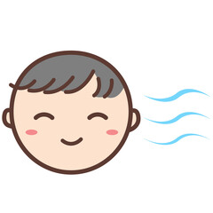 Obraz premium 「涼しい」絵カード（生活場面）【療育・発達障害・自閉症】