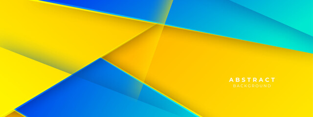 Fototapeta premium Abstract blue and yellow geometric shapes light silver technology background vector. Modern diagonal presentation background.