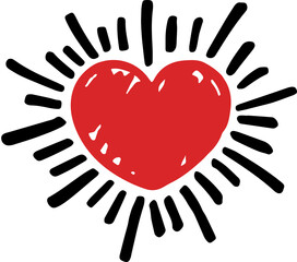 Cute heart emoji doodle 