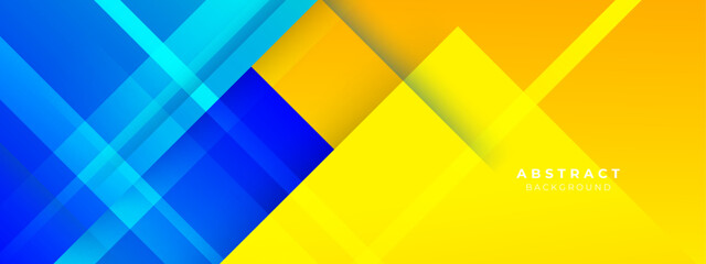 blue and yellow geometric shapes abstract modern technology background design. Vector abstract graphic presentation design banner pattern wallpaper background web template.