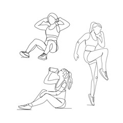 Sportswoman vector illustration