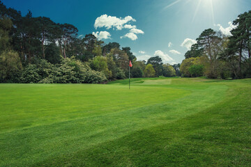 A beautiful golf course at Meyrick Park in Bournemouth, England.