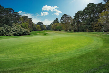 Fototapeta na wymiar A beautiful golf course at Meyrick Park in Bournemouth, England.