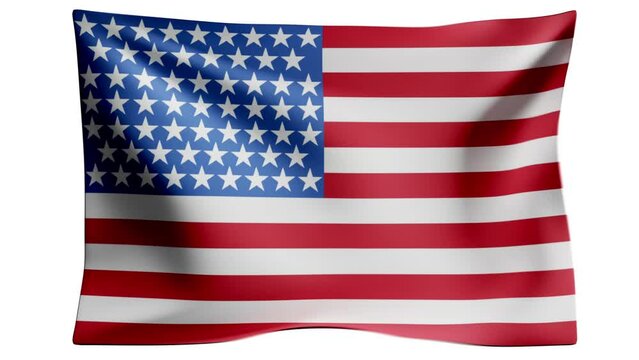 American national flag waving animation. High quality 3d render 4k video