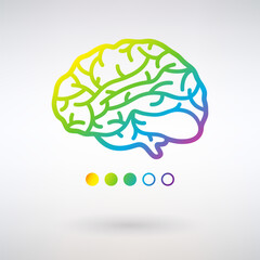 Multicolored Brain Icon