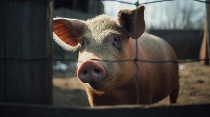 Fototapeta premium pig in farm