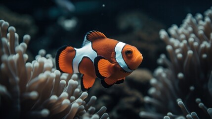 Clown fish in the aquarium