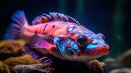Fototapeta premium Colorful cyclazomes fish in an aquarium