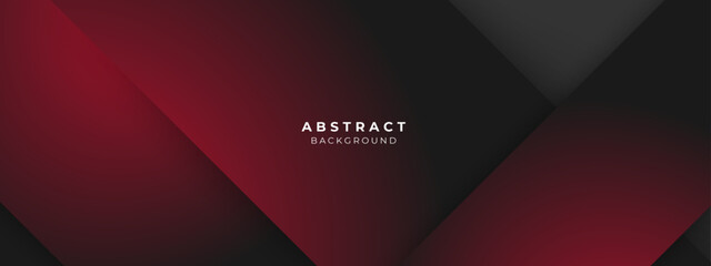 Abstract black and red geometric shapes geometric light 3d line shape with futuristic concept presentation background