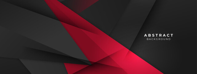 Fototapeta premium Minimal black and red geometric shapes abstract modern background design. Design for banner