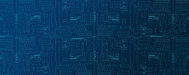 A Circuit Board Background Featuring High-Tech Circuitry and Computer Technology, Electronics, and an Electronic Pattern on the Mainboard.