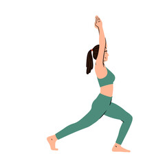 Femme qui fait une posture de yoga, sport à la maison