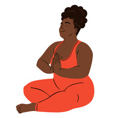 Femme noire qui fait une posture de yoga √† la maison