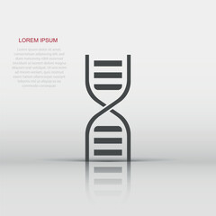 Vector dna icon in flat style. Medecine molecule sign illustration pictogram. Dna business concept.