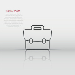 Vector suitcase icon in flat style. Luggage sign illustration pictogram. Bag business concept.