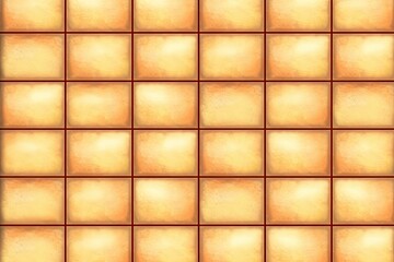 Tiled Wall with Brown and Yellow Pattern. Generative AI